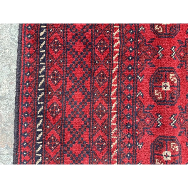 Hand Knotted Afghan Rug Turkomen Mowri Rug For Sale - Image 4 of 8