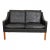 Model 2208 2-Seater Sofa in Black Leather by Børge Mogensen for Fredericia For Sale - Image 6 of 6