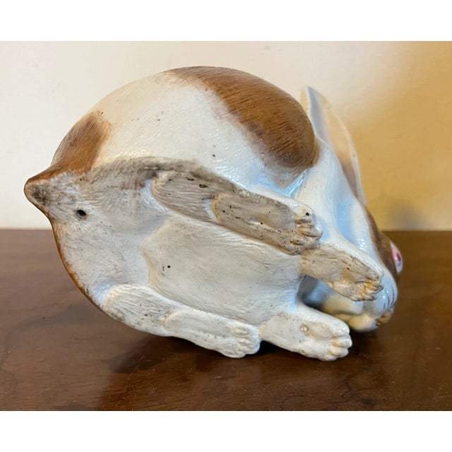 Antique 19th Century Japanese Meiji Kutani Porcelain Model of a Rabbit or Hare For Sale - Image 11 of 12
