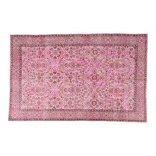 Vintage Anatolian Oushak Pink Rug For Sale