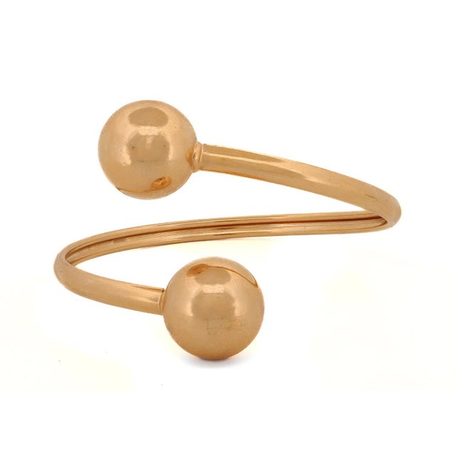Dual Orb Gold Cuff Bracelet For Sale In Miami - Image 6 of 6