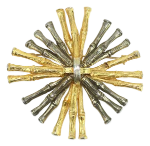 Vintage Mimi Di N Bamboo Style Gold & Silver Tone Brooch