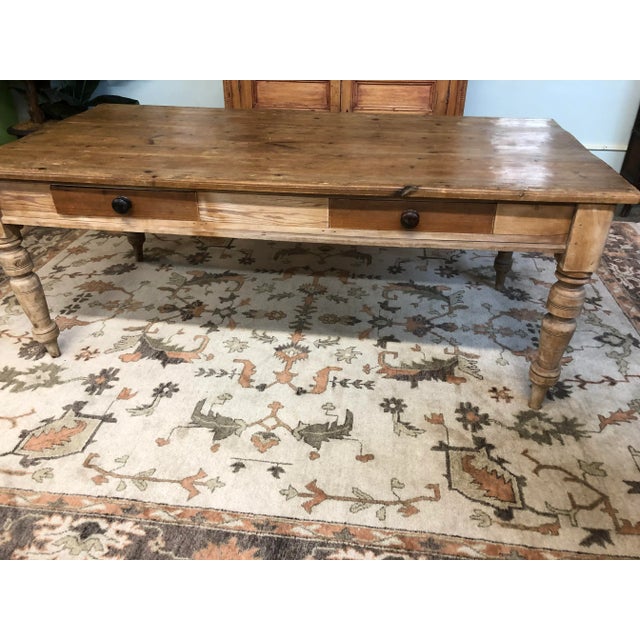 English Country Pine Farm Table For Sale In Raleigh - Image 6 of 9