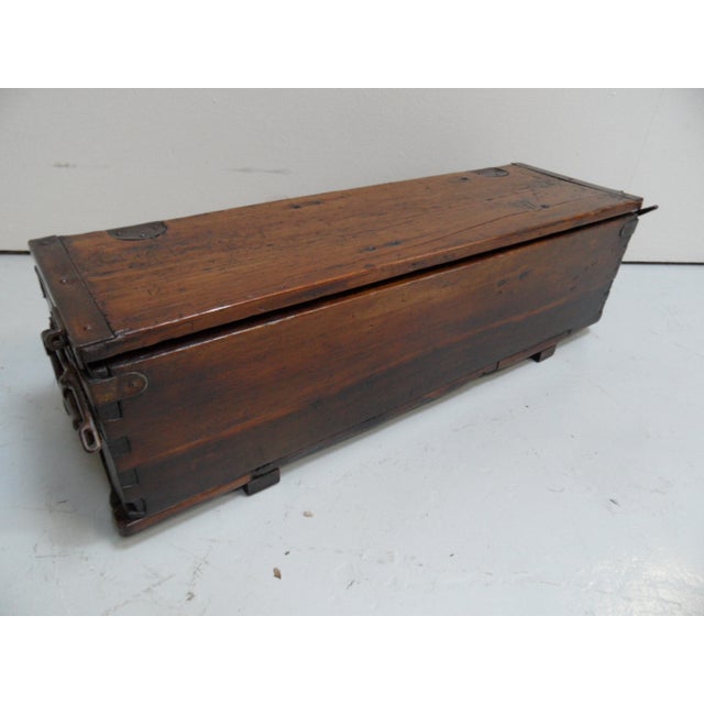 Antique Wooden Military Chest, 1920s For Sale - Image 9 of 11