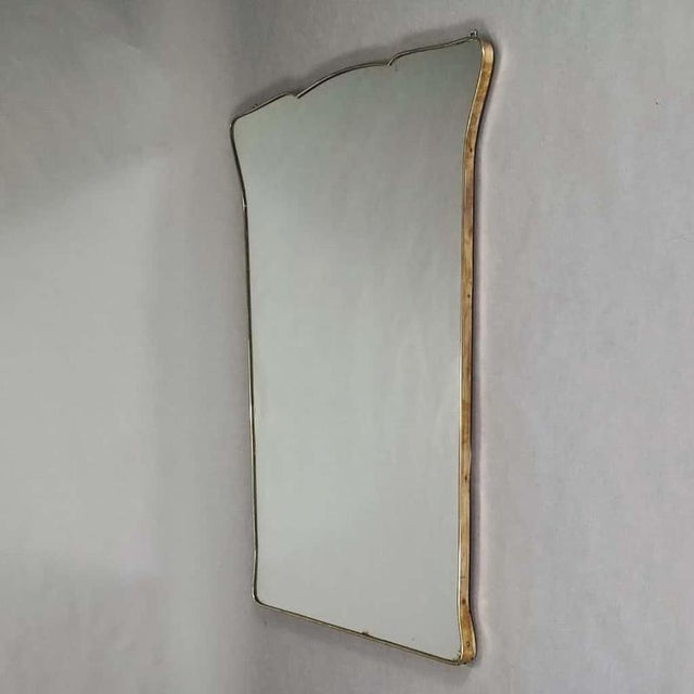 Large Vintage Italian Brass Mirror by Gio Ponti, 1950s For Sale - Image 5 of 6