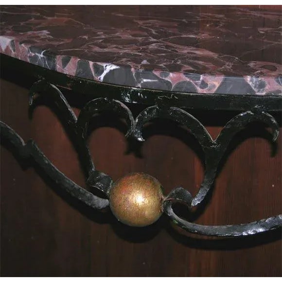 Metal 1940s Vintage Gilbert Poillerat Style Console Table For Sale - Image 7 of 9