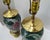Vintage Chinoiserie Green Ceramic Floral Table Lamps With Brass Bases a Pair For Sale - Image 16 of 18