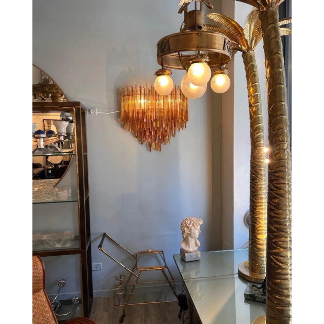 Murano Orange Glass by Venini Wall Sconce, 1970s For Sale - Image 3 of 8