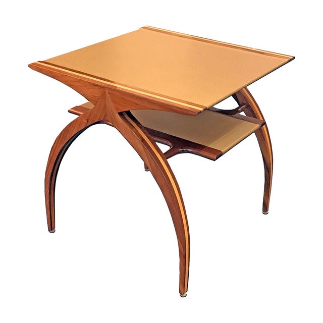 1960s Mid Century Side Table With Exotic Fruitwood For Sale - Image 4 of 5