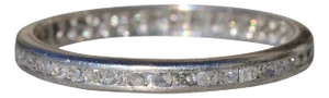 The Glen Blair: Ladies Antique Platinum Eternity Wedding Band Channel set with Diamonds