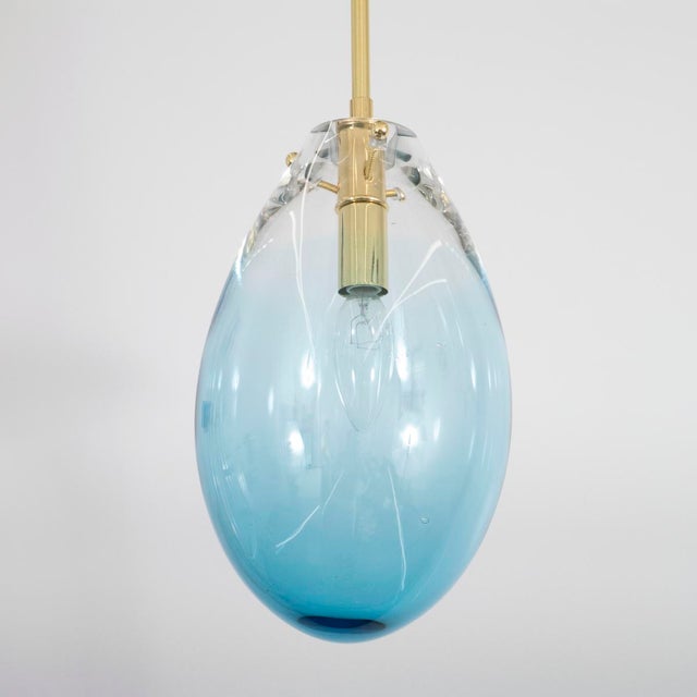 Italian Blown Murano glass pendant For Sale - Image 3 of 7