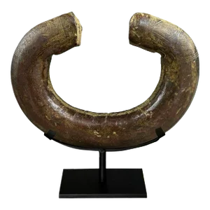 18th Century Ngelima Bronze Currency Piece on Custom Steel Mount
