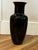 This is a vintage Japanese black porcelain vase featuring hand-painted floral motifs and gold accents. Made in 1950's-1960's