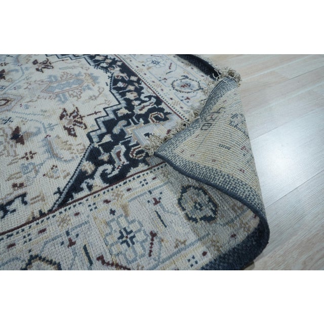 Traditional 2'6"x8 Luxurious Beige Medallion Traditional Hand Knotted Wool Carpet Rug For Sale - Image 3 of 6