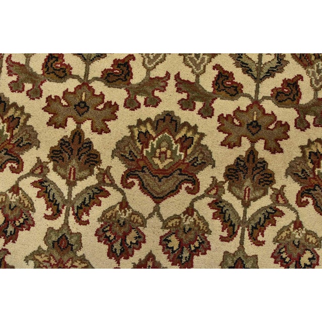 Textile Agra Runner 4’2” X 12′ Ivory Wool Traditional Hand-Knotted Oriental Rug For Sale - Image 7 of 13
