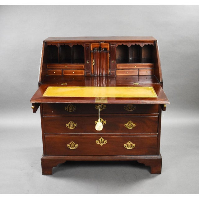 Mid 18th Century George II Red Walnut Bureau, 1750s For Sale - Image 5 of 8