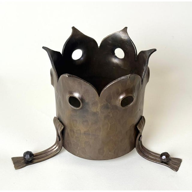Metal Hand-Hammered Brass Ceiling Light, 1960s For Sale - Image 7 of 18