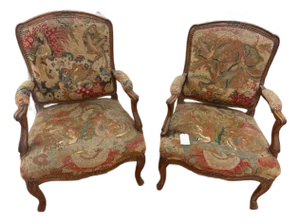 18th Century French Louis XV Bergeres/Armchairs - Set of 2