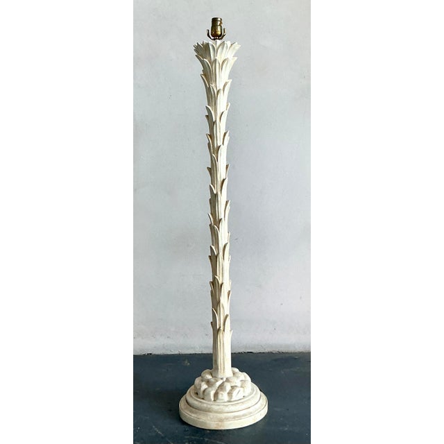 Elevate your interior with this magnificent vintage Hollywood Regency plaster palm tree floor lamp, reminiscent of iconic...
