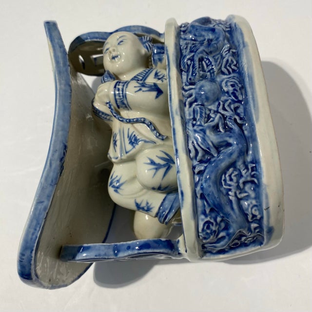 This is a Vintage Chinese Porcelain Sculpture that is well crafted. This may be a intended as Marriage gift for couple to...