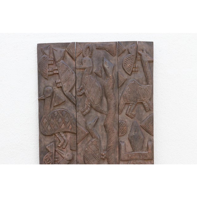 African Mid-Century Carved African Wall Art For Sale - Image 3 of 7