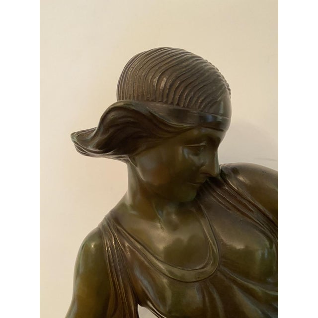 Early 20th Century Armand Godard 1920's French Art Deco "Huntress With Borzoi" For Sale - Image 5 of 6