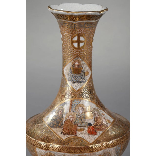 Small Tripod Satsuma Vase Decorated with the 18 Luohans, 19th Century For Sale - Image 12 of 16