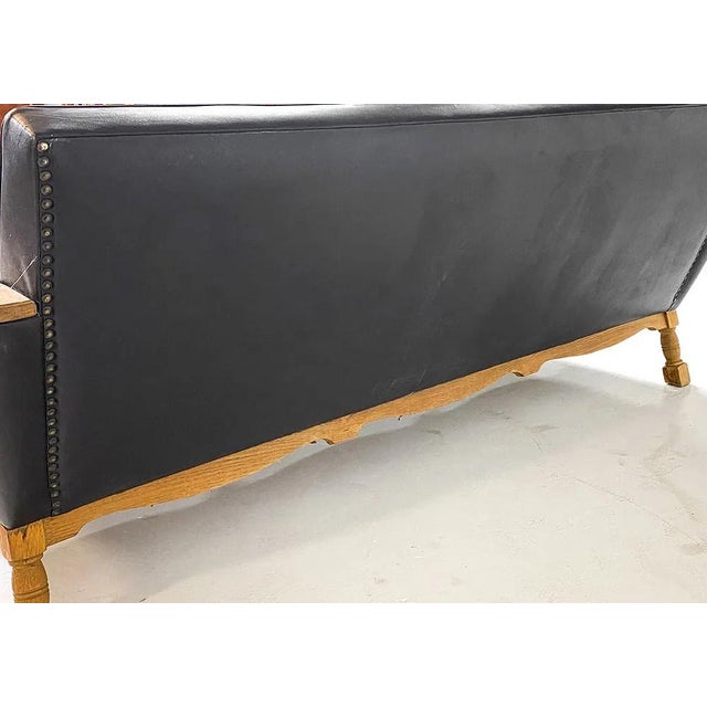Mid 20th Century Mid 20th Century Danish Modern Leather & Oak Sofa For Sale - Image 5 of 8