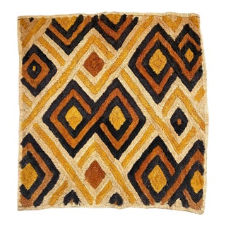 Kuba Tribal Raffia Grass Vintage Textile Fabric For Sale