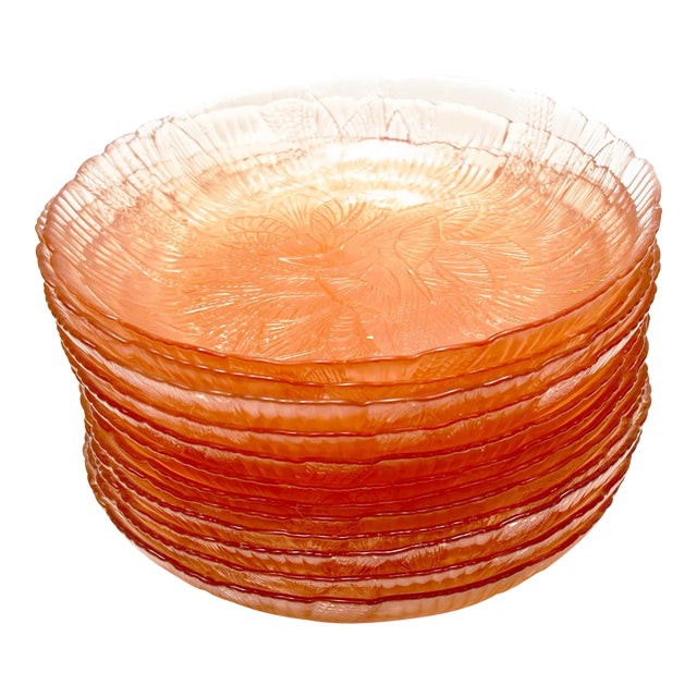 Vintage Arcoroc Canterbury Pink French Floral Coupe Soup Bowls - 12 Pieces For Sale