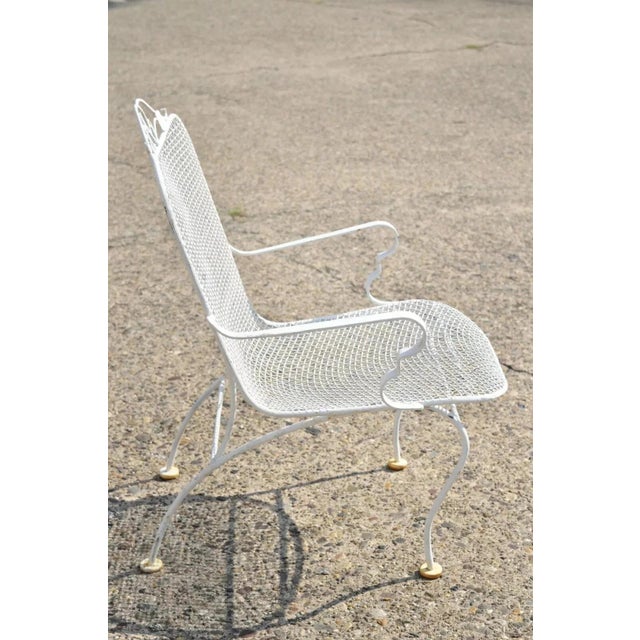 Mid 20th Century Russell Woodard Style Iron Patio Dining Arm Chair For Sale - Image 11 of 11