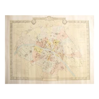 1887 Original French Map of Paris, La Ville De Paris Periode Revolutionaire 1790-1794 For Sale