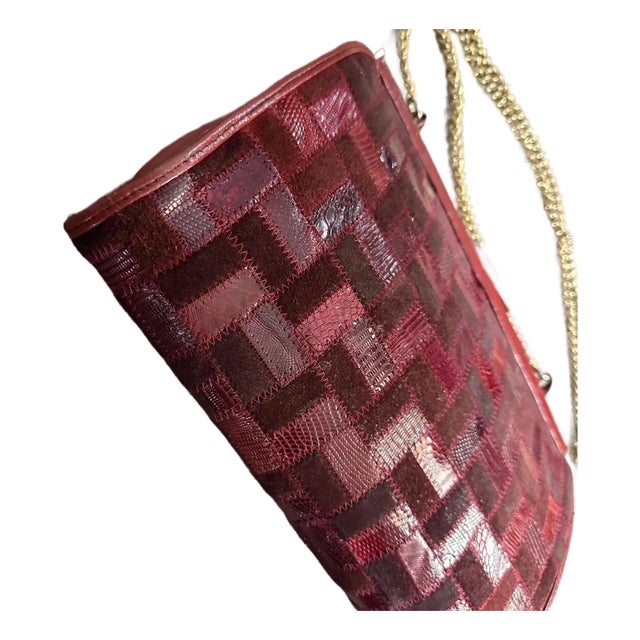 1960s Red Leather and Brass Shoulder-Bag by Niki Milano For Sale