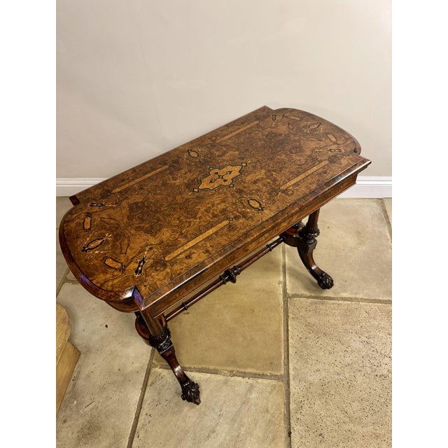 Antique Victorian Burr Walnut Card Table, 1860 For Sale - Image 6 of 13