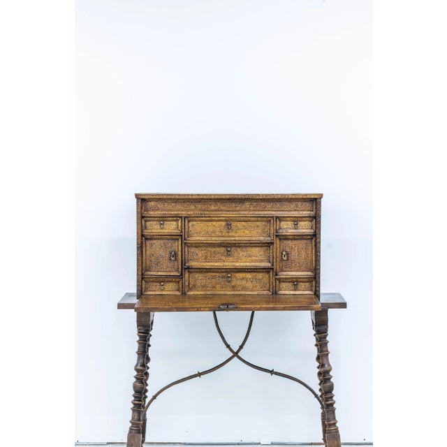 Inlaid 18th C Bargueño For Sale - Image 4 of 9