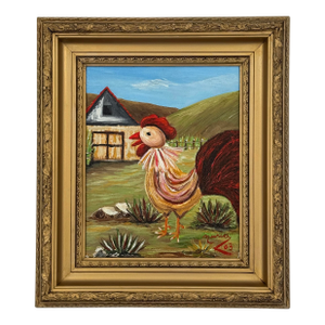 Original Rooster Painting by Miami Artist Nuria Mesa "Gallito Kikirikí"