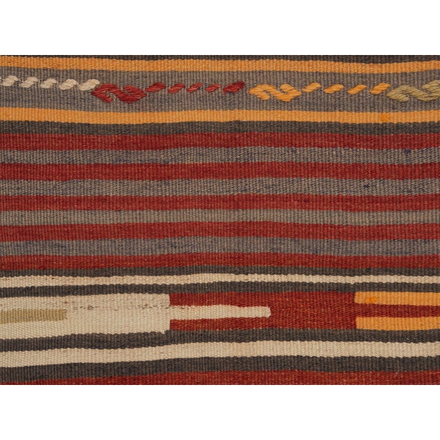 Textile 1970s Vintage Handmade Wool Cotton Red Terracotta Runner Rug For Sale - Image 7 of 11
