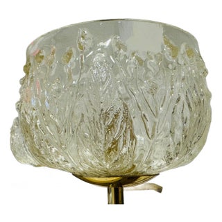 Swedish 1970s Mid Century Floral Glass Chandelier Pendant For Sale