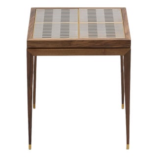 Lala Walnut Bronze Metal Side Table by Reda Amalou Design For Sale
