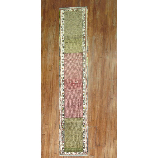 Traditional Antique Zabihi Collection Turkish Narrow Runner dated 1912 - 2'2" x 11'2" For Sale - Image 3 of 11