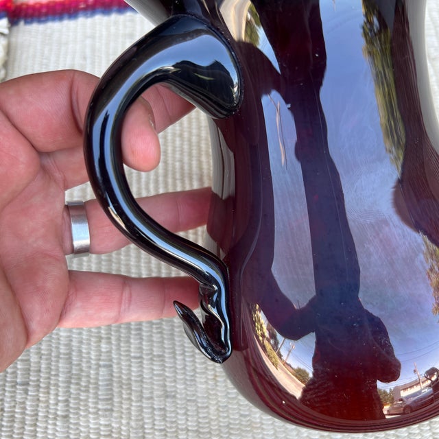 Antique Red Blown Glass Milk Pitcher, Circa 1880's For Sale - Image 6 of 12