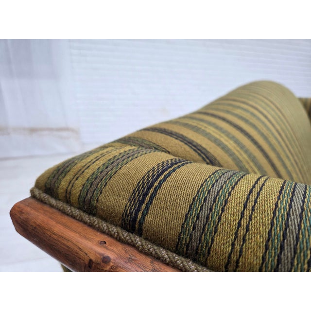 Vintage Danish Three-Seater Sofa in Furniture Velour and Oak, 1950s For Sale - Image 17 of 18