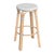 Gray Tobias 30 in. Seat Height Round Rattan Backless Bar Stool, White/Gray Dot / Natural Rattan Frame For Sale - Image 8 of 8