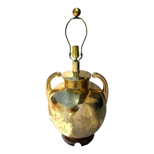 Vintage Brass Chinoiserie Urn Table Lamp