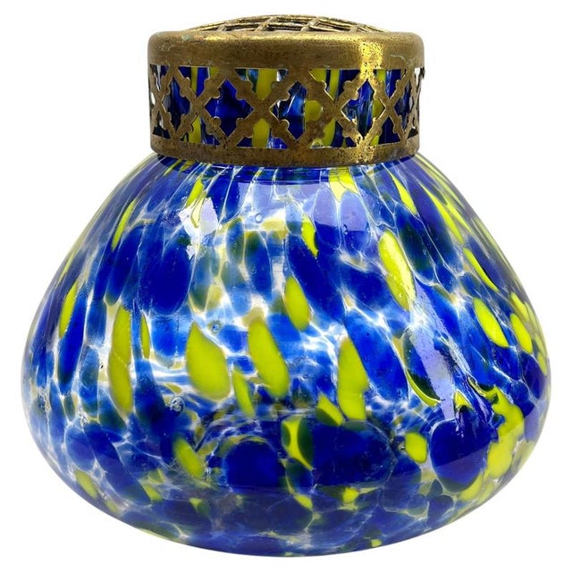 Glass Pique Fleurs Vase in Multicolor Decor with Grille, 1930s For Sale - Image 7 of 7