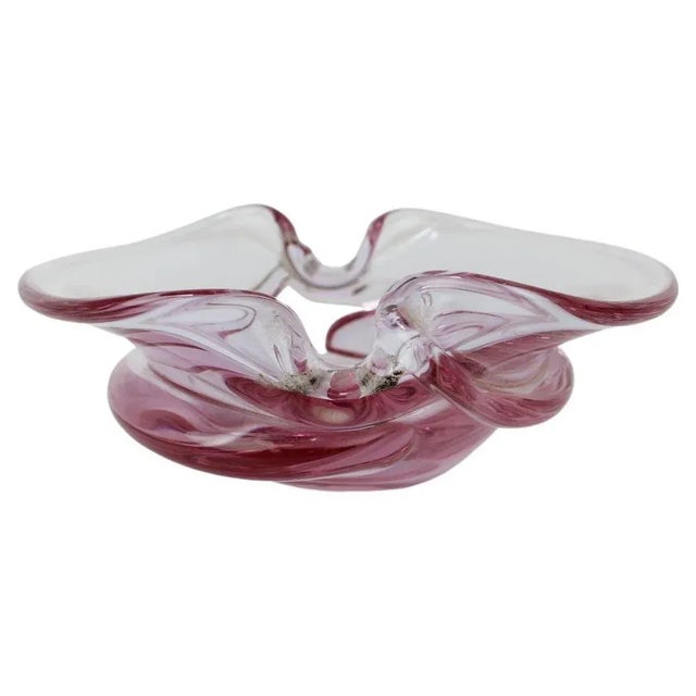 Pink Mid-Centry Ashtray by Zelezno Borske Sklo, 1960s For Sale - Image 8 of 8