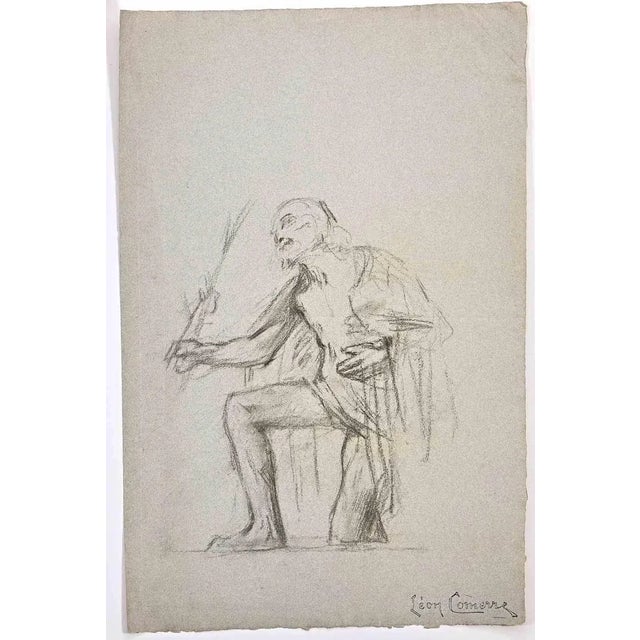 Léon-François Comerre, Figure of Man, Original Drawing, Late 19th-Century For Sale - Image 3 of 3