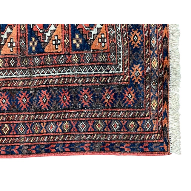 Vintage Afghan Turkmen Wool Rug 3’8” X 6’7” For Sale - Image 4 of 5