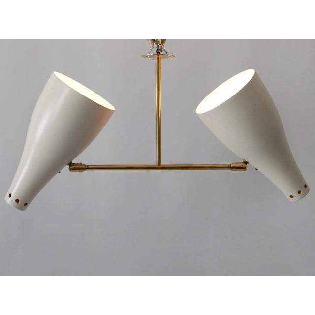 Beige Mid-Century Modern Two-Armed Sputnik Pendant Lamp, Austria, 1950s For Sale - Image 8 of 18
