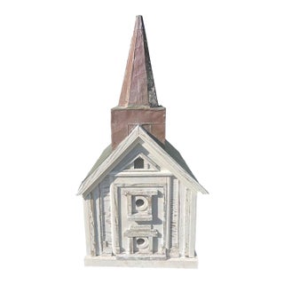 Colossal Handmade Folk Art Church Birdhouse For Sale